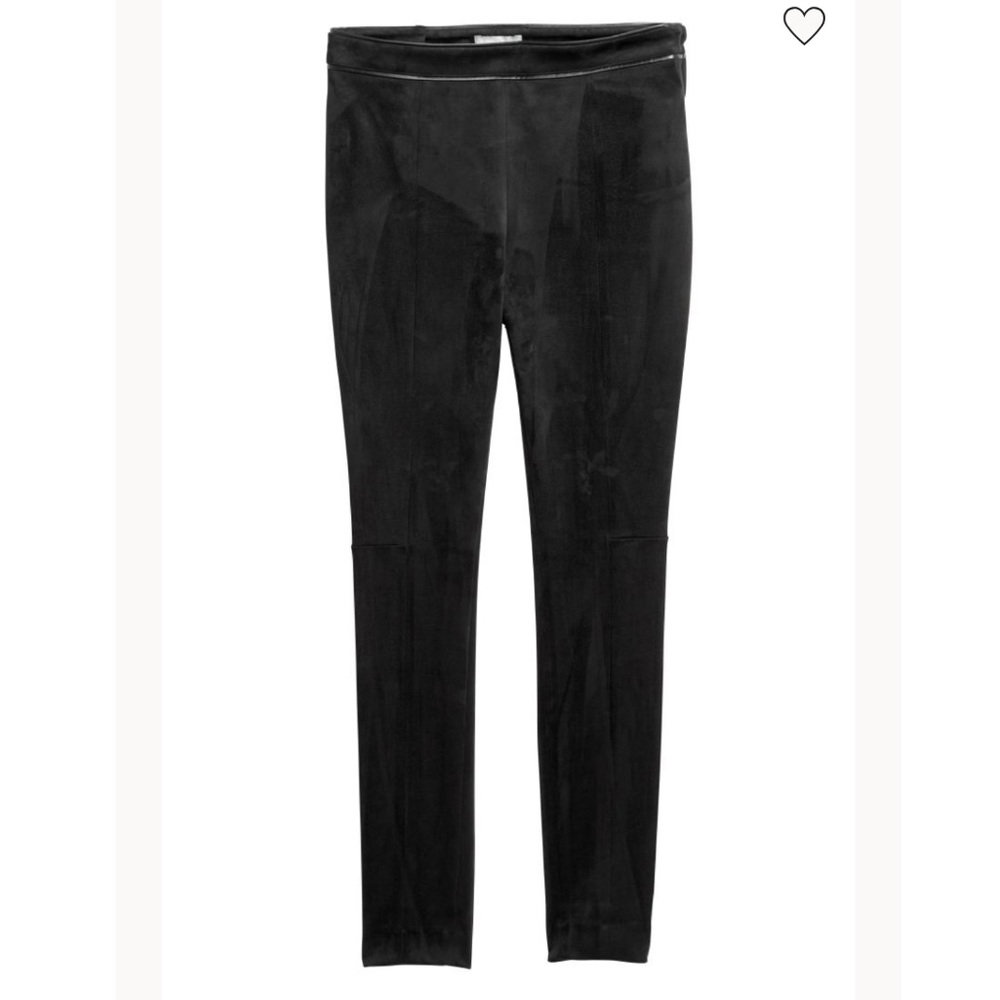 H&M | Faux black suede ankle pants